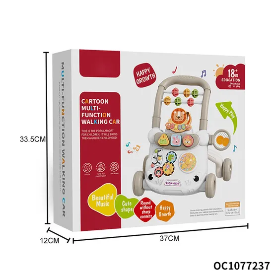 Wholesale Designed Plastic Musical Cartoon Montessori Toy High Quality Educational Standing Baby Walkers with Wheels