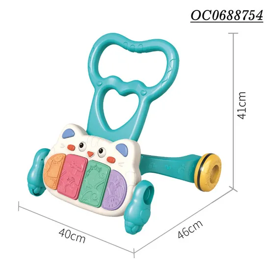 Cheap Plastic Toys Wholesale Designed Educational Standing Baby Learn to Walking Miusical Walker