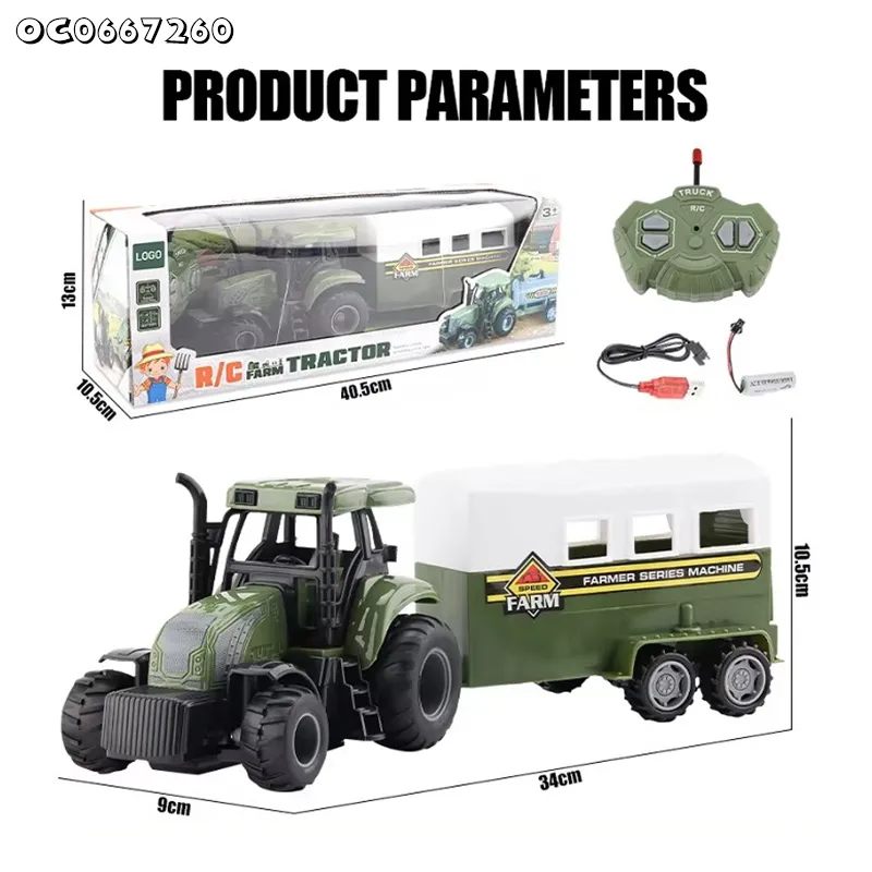 High Quality Toy Car Transporters Model Kids Remote Control RC Farmer Car Farmer Toy Truck with Sound