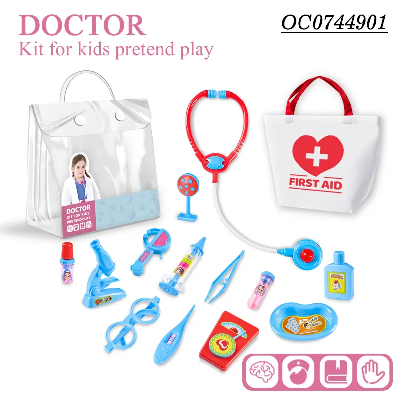 16PCS Pretend Play Bag Plastic Educational Montessori Interactive Children's Creative Doctor Toys Set for Kids