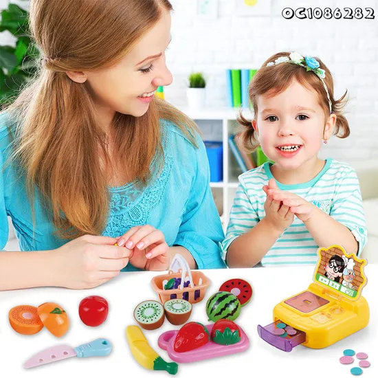 Pretend Plastic Play Food Fruit Vegetable Cutting Children's Plastic Kitchen Toy for Kids