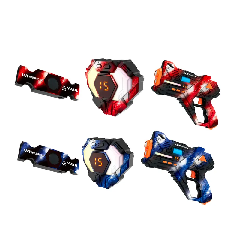 Novelty Electric Interactive Multiplayer Game Laser Shooting Gun with Gun Targets for Kids Shooting with with Vest Receiver