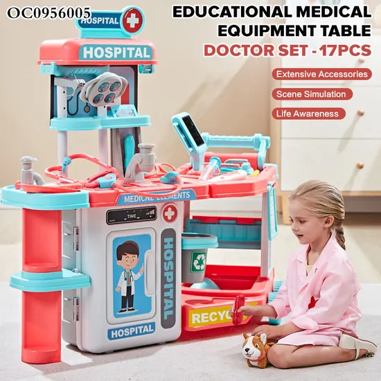 Funny Games Pretend Play Plastic Medical Montessori Hospital Interactive Creative Toy Doctor Set for Kids