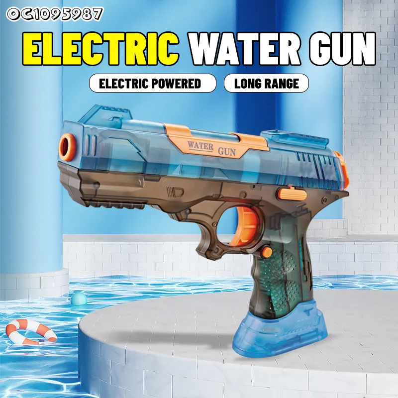 High Speed Continuous Automatic Water Gun Pistol Electric Water Gun Toy Powerful Long Range Shooting Water Gun for Kids