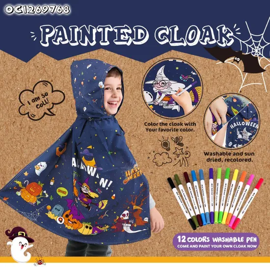 Montessori Halloween Theme Design Wholesale Painting Arts Crafts Popular DIY Coloring Education Toys for Kids