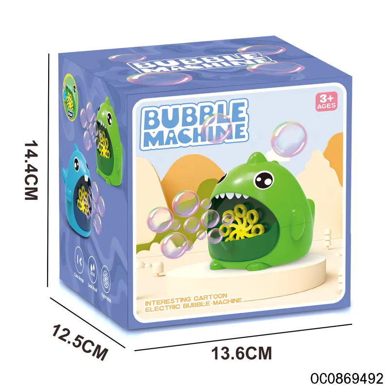 Cartoon Shark Electric Automatic Game Bubble Maker Machine for Kids