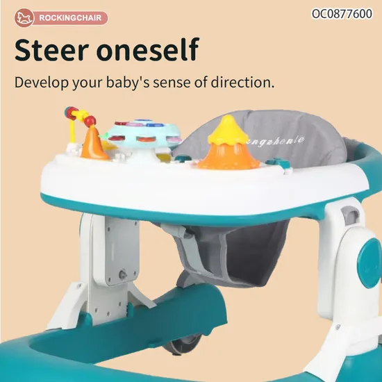 Wholesale 360 Degree Rotating Wheels New Design Educational Round Baby Chair Walker with Music