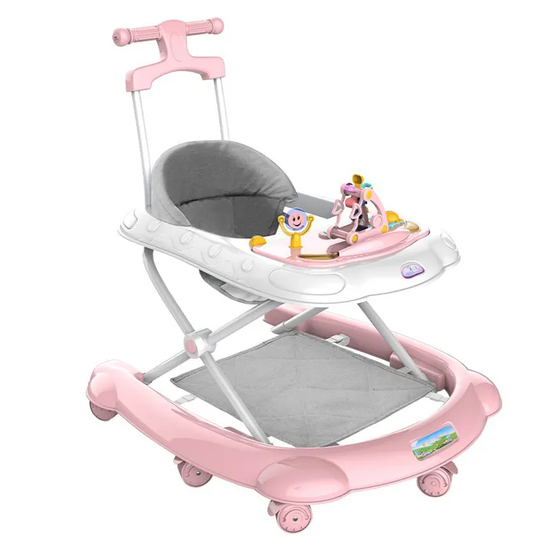 Professional Factory Price New Model Toddler Walk Learning Assistant Multifunctional Baby Walker with Foldable Plastic Wheels Sit-to-Stand and Activity Table