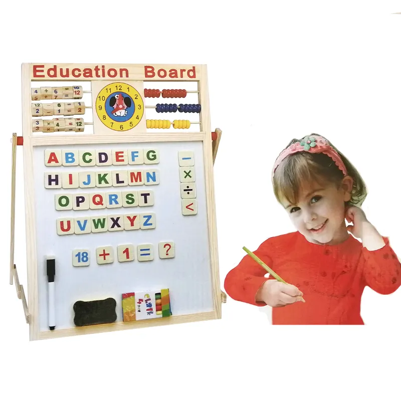 Wholesale Double Sided Wooden Toys Popular Drawing White Board for Kids Educational Learn Writing
