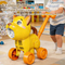 Outdoor Fun Game Electric Animal Stroller Push Cart Kids Sensory Toy Summer Multi Hole LED Soap Plastic Bubbles Make Machine Gun