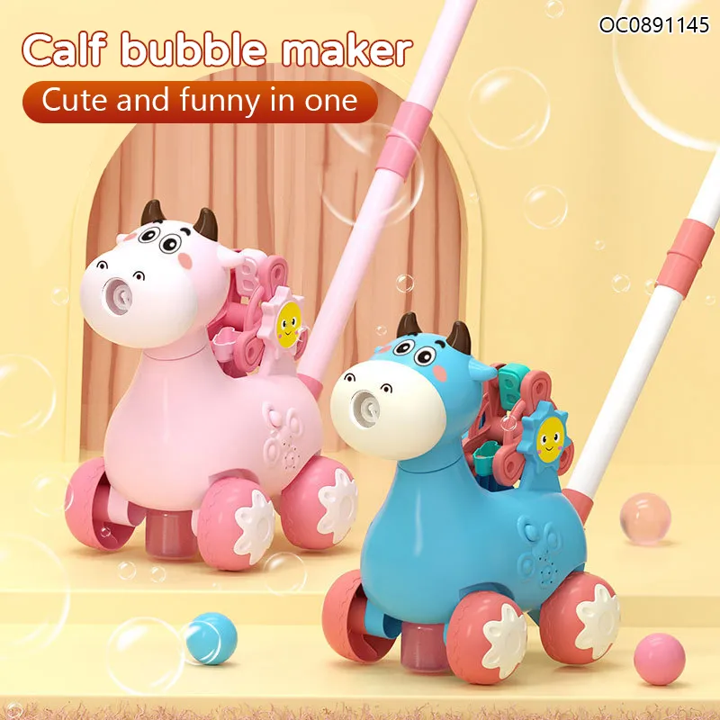 Children Outdoor Games Giraffe Animal Cart Kids Cartoon Bubble Toy with Music