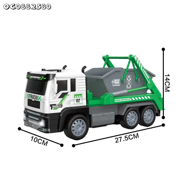 Lighted up City Sanitation Cleaning Plastic Kids Remote Control Model Car 1: 24 Garbage Toys Truck