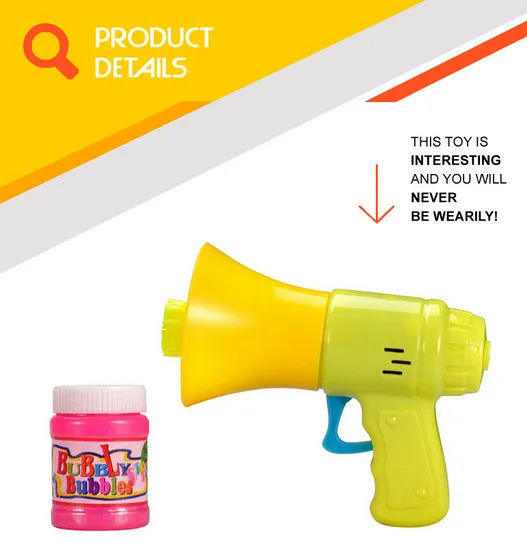 Wholesale Plastic Kids Megaphone Soap Bubble Maker Gun