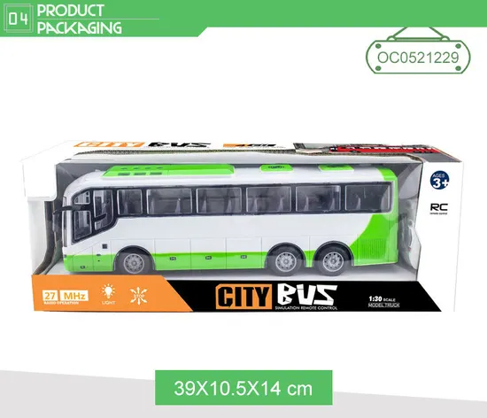 Wholesale 1: 30 Scale 4 Channels Mini Plastic City Remote Control Bus Toy Car