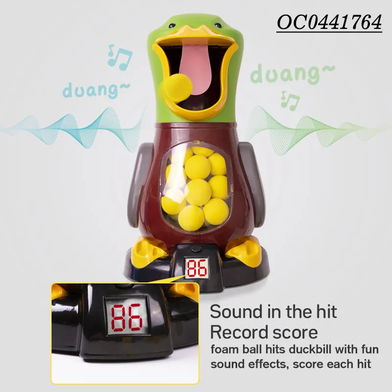 Funny Shooting Ducks Feeding Game Foam Rubber Soft Ball Gun Toy for Kids