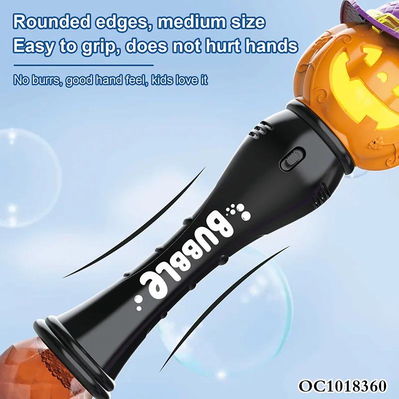Soap Bubbles Gun Outdoor Play Battery Operated Halloween Bubble Blowing Wand Stick Toy Plastic with Light