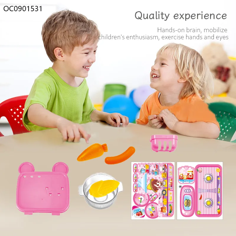 Wholesale Plastic Girls Kitchen Role Play Set Pretend Play Food Vegetable Fruit Food Toys for Kids