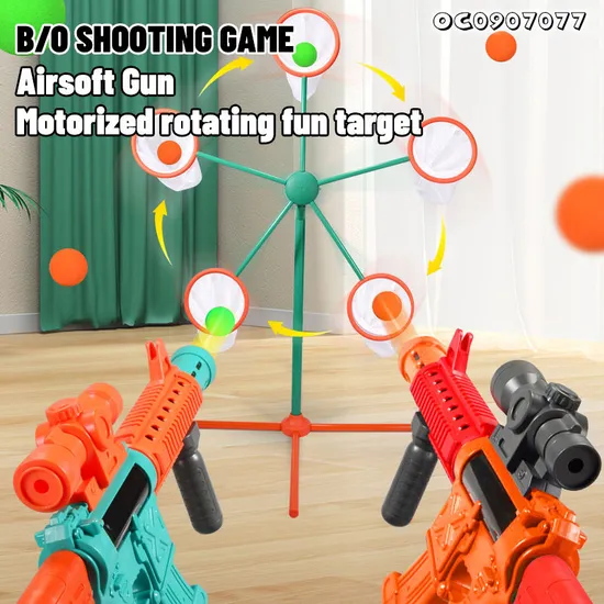 Wholesale Indoor Foam Soft Ball Gun Electric Rotate Windmill Target Children Shooting Game Spin Machine Electric Soft Bullet Gun