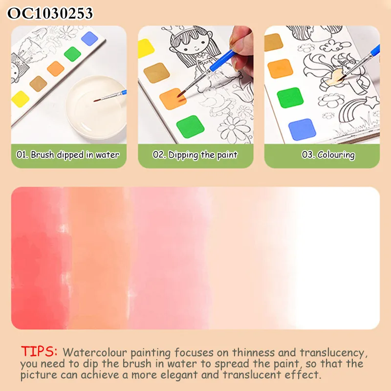 Wholesale Early Educational Learning Drawing Custom Water Coloring and Art Painting Books for Kids