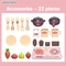 Educational Girl Children's Plastic Kitchen Pink Cooking Set Vegetable Fruit Food Toys for Kids