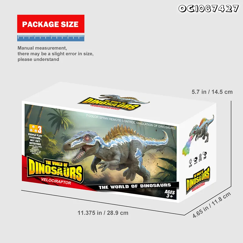 Spray Mist RC Robot Dinosaur New Remote Control Simulation Dinosaur Toy Model Moving and Walk Toy with Light and Sound for Wholesale