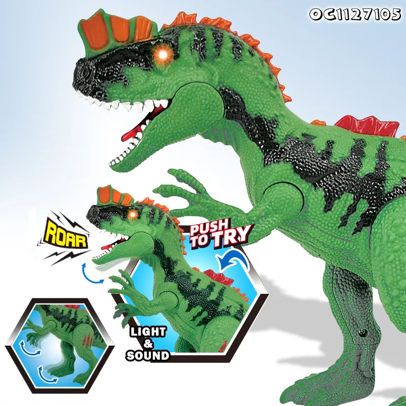 Battery Operated Movable Realistic Simulated Dinosaurs Model Moving and Walk Toys with Light and Sound for Boys