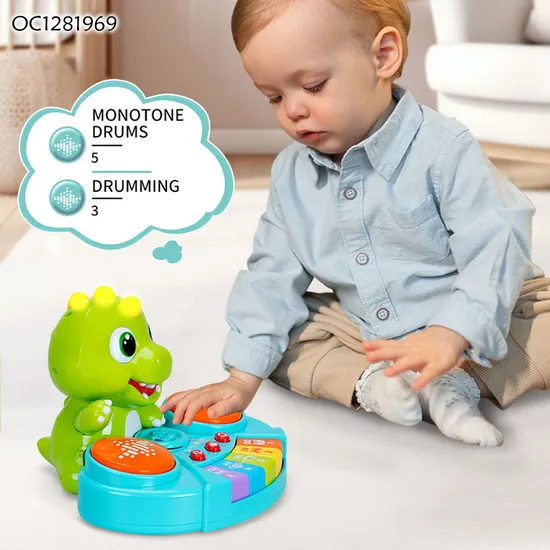 Wholesale Baby Learning Educational Musical Instrument Light up Plastic Animal Sound Electronic Cartoon Piano Keyboard Toy