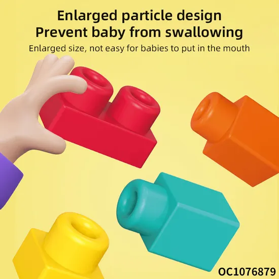 Wholesale Educational 64PCS DIY Soft Kids Big Toy Silicone Building Blocks for Children