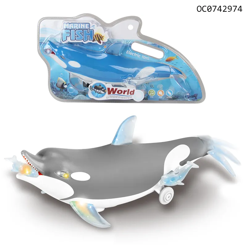 Wholesale Unique Electric Musical Light-up Battery Operated Baby Animal Plastic Dolphin Toy