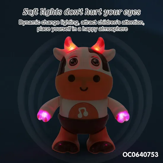 Wholesale Electric Battery Operated Plastic Dancing Animal Cow Baby Toys Kids with Music and Light
