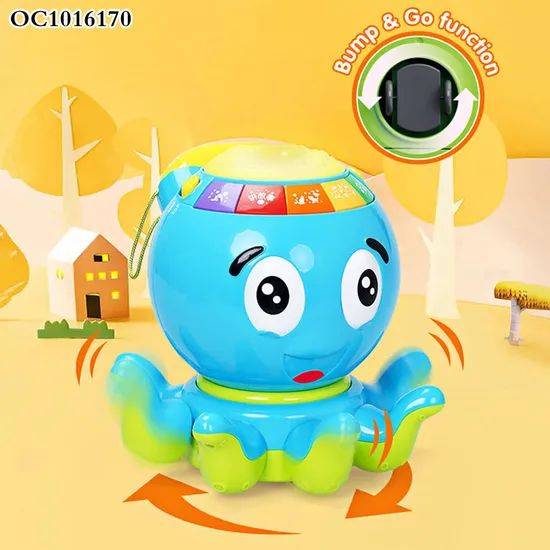 Wholesale Montessori Piano Drum Keyboard Musical Instrument Small Light Musical Crawling Baby Electronic Toy with LED Lights