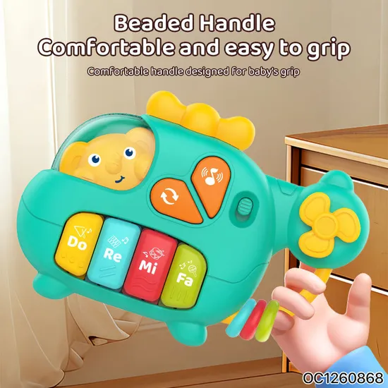 Wholesale Electronic Cartoon Battery Operated Happy Learning Piano Toys Kids with Light and Music