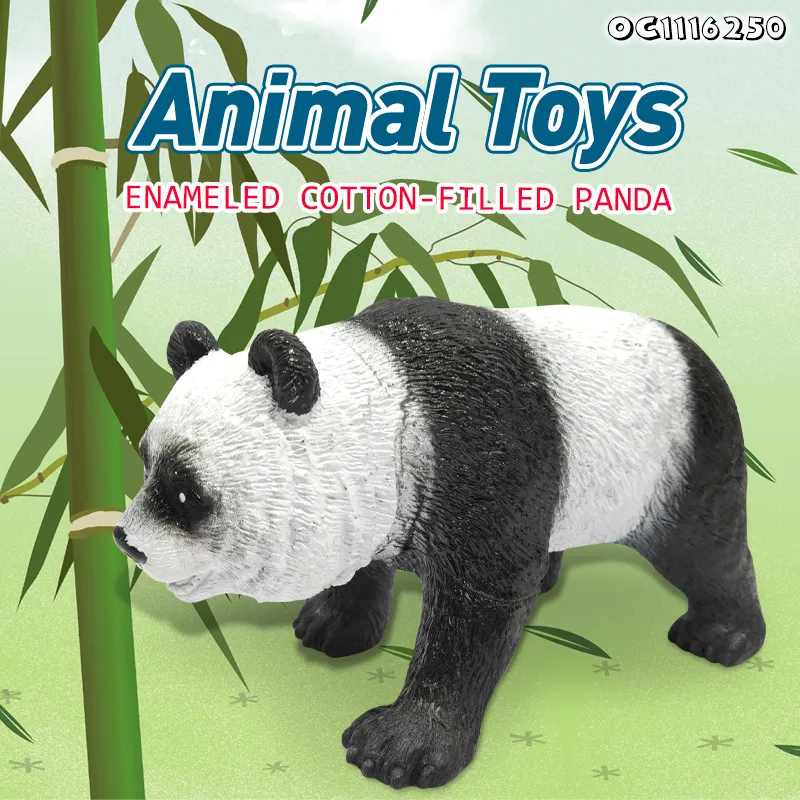 Wholesale Popular PVC Panda Realistic Small 3D Plastic Wild Animal Model Toys with Sound for Kids