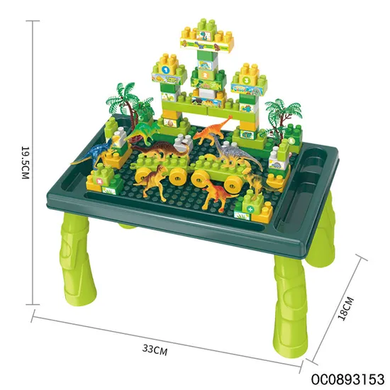 Wholesale Educational Montessori Dinosaur Plastic Building Blocks Tables Popular DIY Toys for Kids