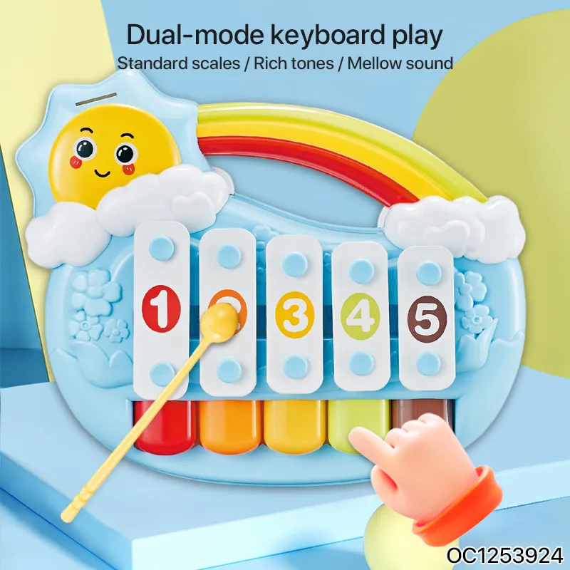 Wholesale Popular Electronic Baby Learning Educational 2 in 1 Xylophone and Piano Music Stand Toy