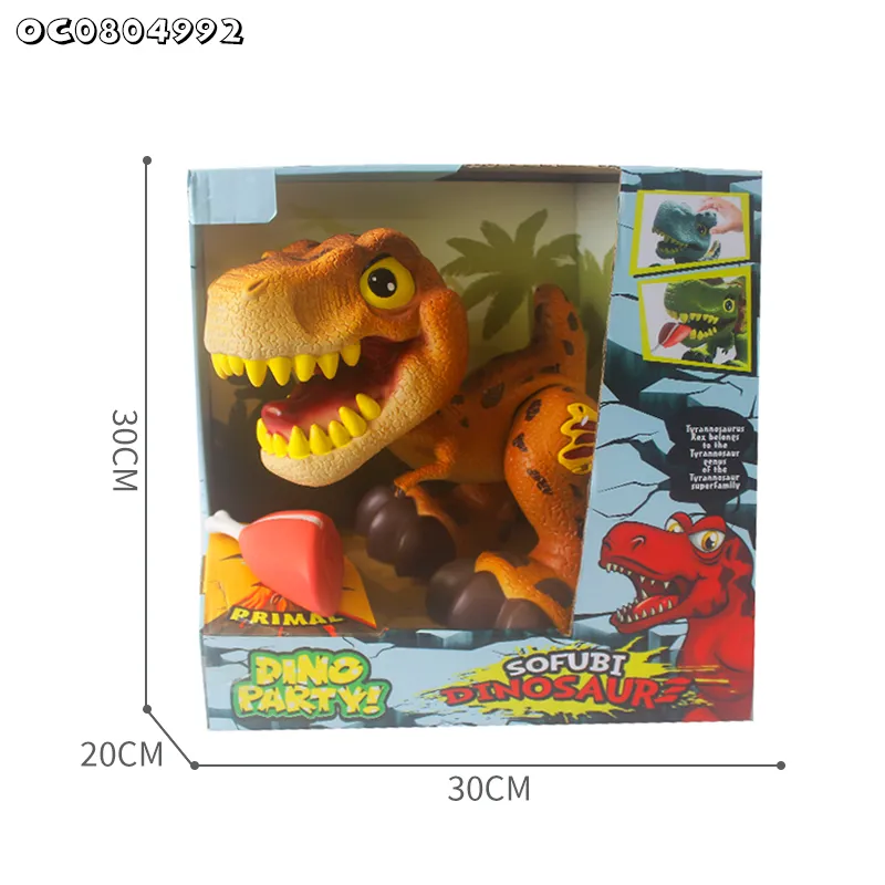 Movable Joints Battery Operated Educational Moving Soft Plastic Dinosaur Electric Small Toys for Children with Light and Sound