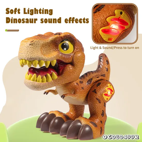Movable Joints Battery Operated Educational Moving Soft Plastic Dinosaur Electric Small Toys for Children with Light and Sound