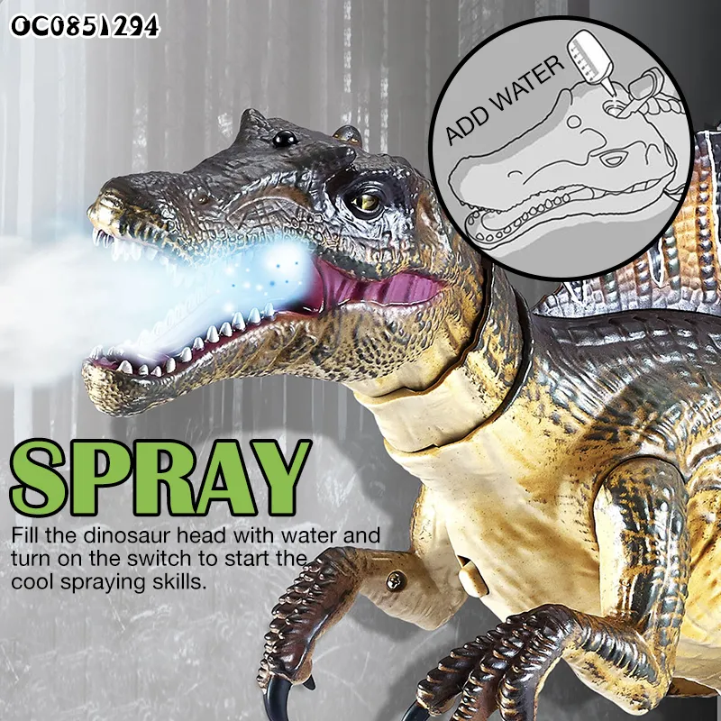 New Best Seller Kid Ankylosaurus Model Toys Simulation Walking RC Dinosaur Robot 2.4GHz Remote Easy Control Set Toy with Mist Action