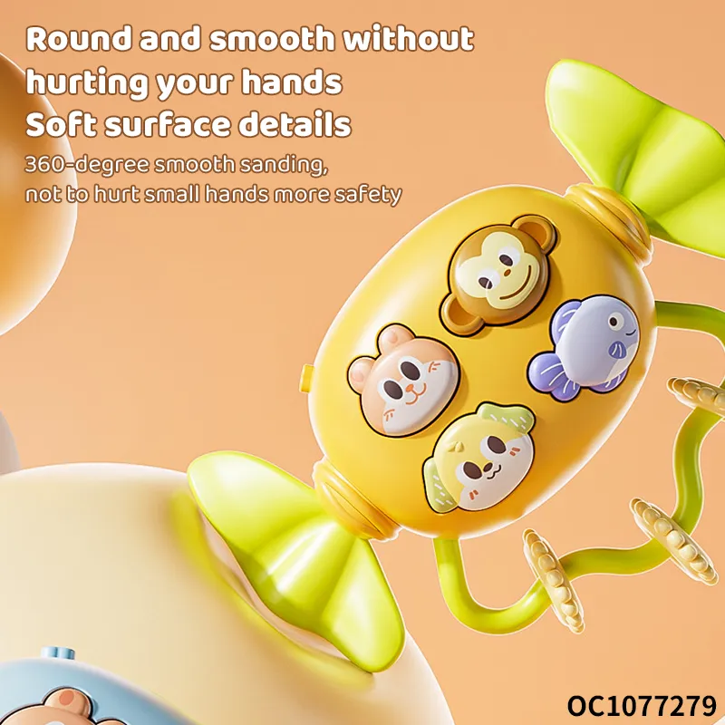 Candy-Shaped Animal Musical Instrument Sets 18 Months Soothing Baby Educational Toy Plastic Rattles Games Toy for Cognitive