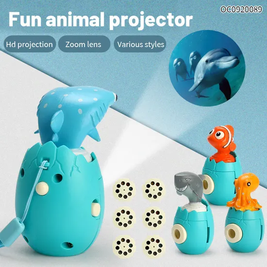Wholesale Montessori Educational Animals Mini Projection Flashlight Light Children Toy Sets for Kids