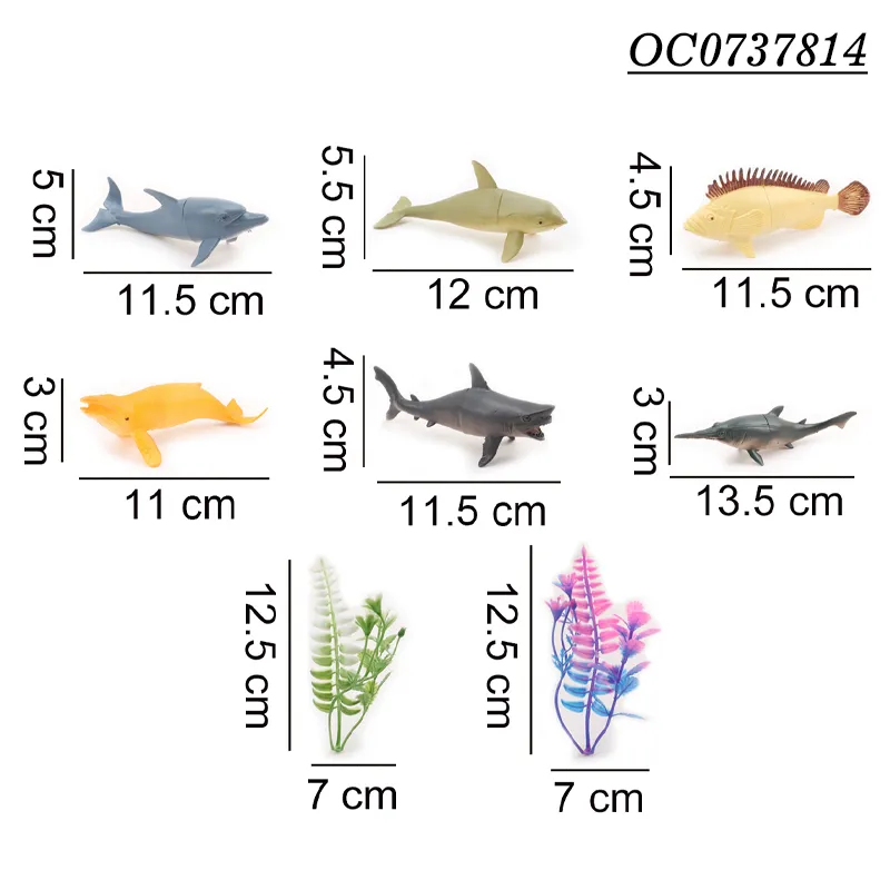 Wholesale Montessori Educational Popular Silicone Rubber Sea Animals Models Toys for Kids