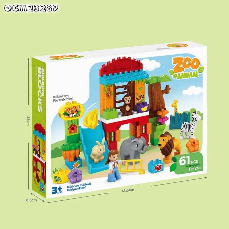Wholesale Educational Montessori Popular DIY 61PCS Plastic Building Block Toy