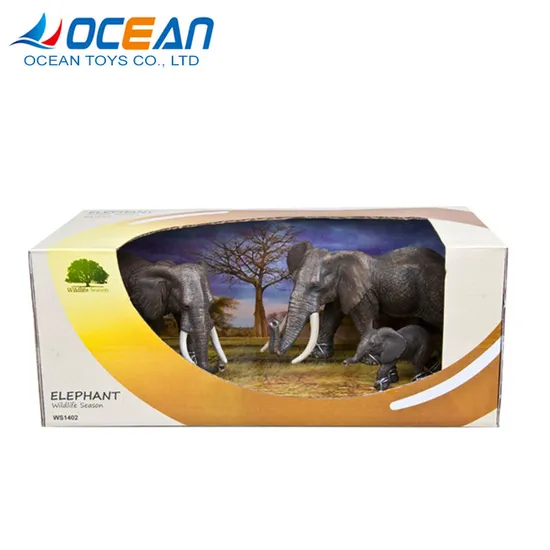 Wholesale Montessori Educational Plastic Wild Animal Toys Elephant Rubber Toy