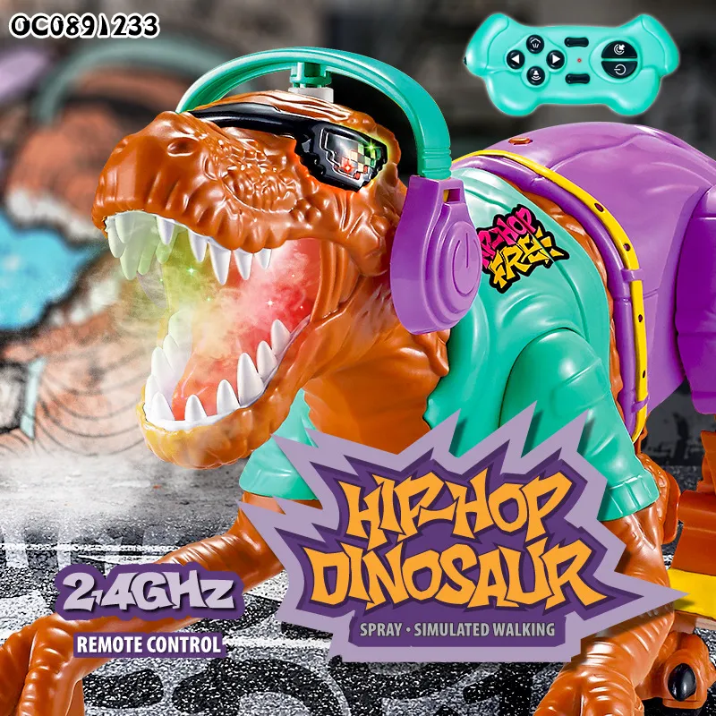 Children RC Promotional Walking Dinosaur Gift and Toy for Trending Products 2025 New Arrivals Kids Toys with Mist Spray Action