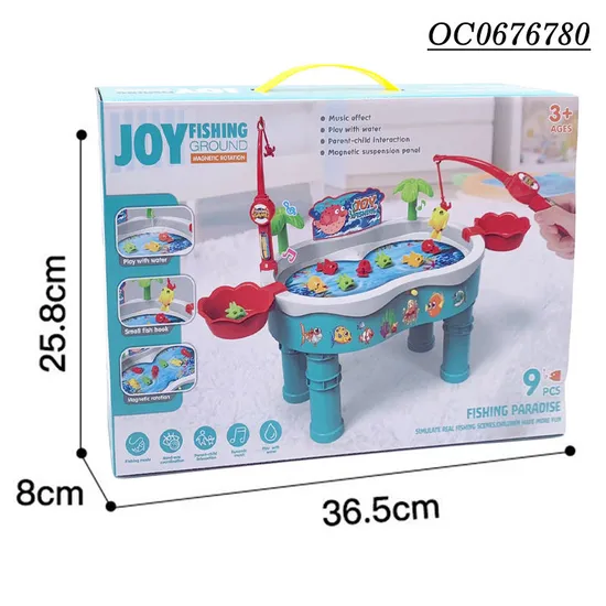 Wholesale Children Interactive Montessori 2 Person Magnet Fishing Table Toys Game with Music