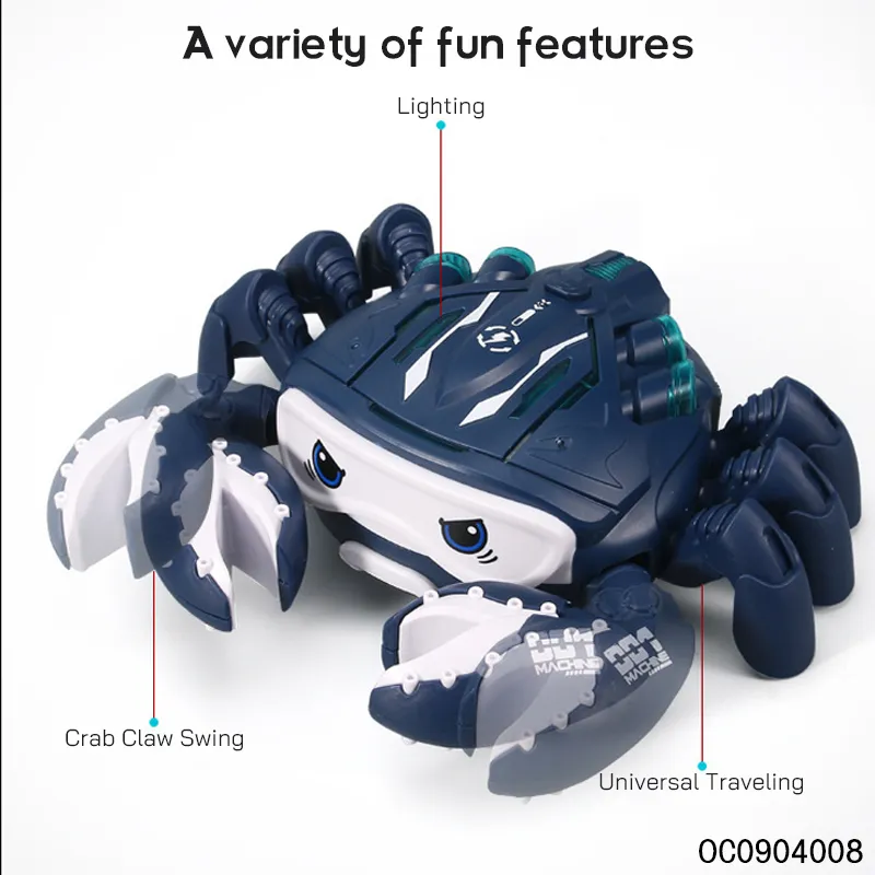 Wholesale Light up Toys LED Flashing Infant Musical Crawling Crab Electric Baby Battery Operated Toys