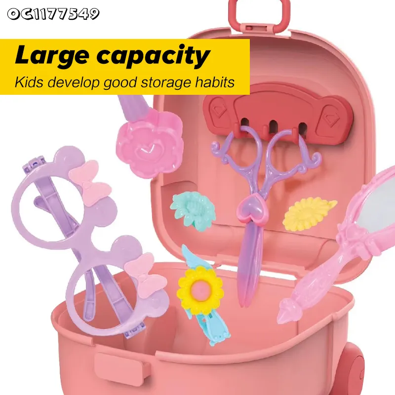 Wholesale High Quality Pretended Portable Beauty Makeup Play Game Make up Kids Girl Plastic Hair Salon Beauty Toys