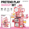 Wholesale DIY Fashion Cosmetic Make up Set Plastic Toy Girls Pretend Beauty Dressing Table Toy with Mirror and Lighting