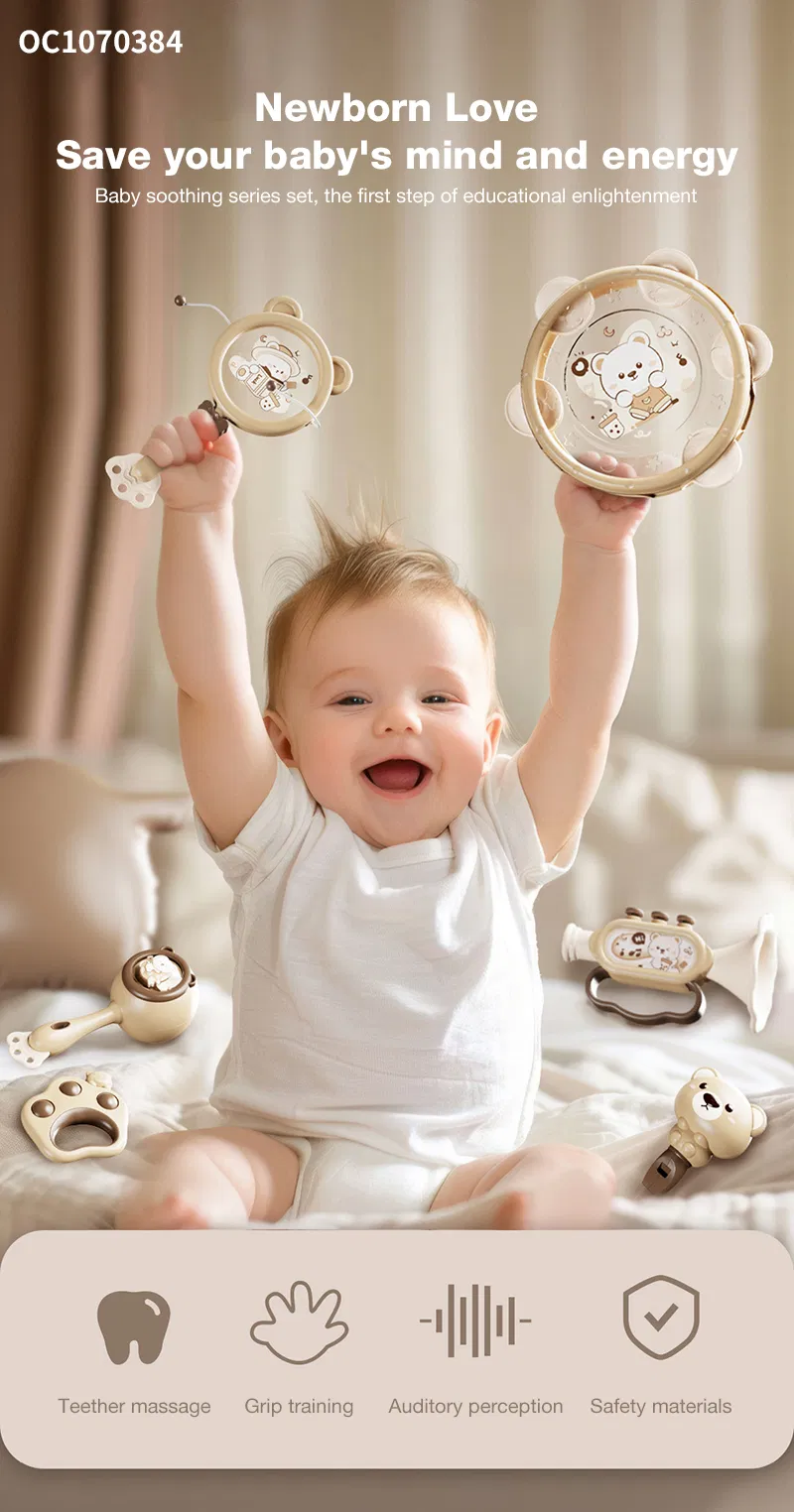 Wholesale Montessori Lovely Hand Shake Rattle Plastic Sensory Baby Teether Toy