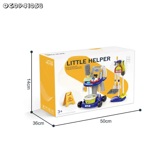 Other Role Play and Preschool Development Kid Small Cleaning Cart Trolley Tool Child Toy Sweep and Mop Robot Vacuum Pretend Play Tool Toy
